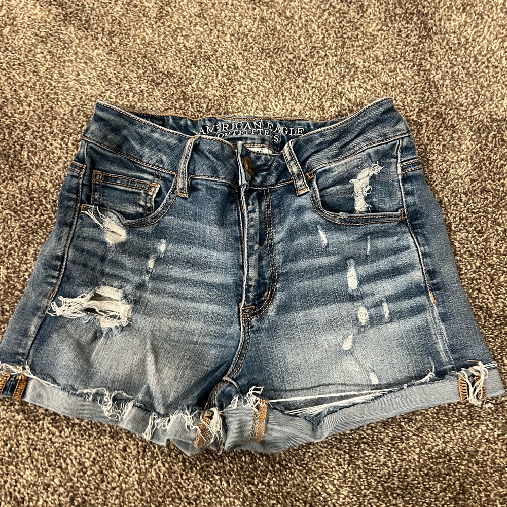 American Eagle Outfitters Distressed Blue Jean Shorts